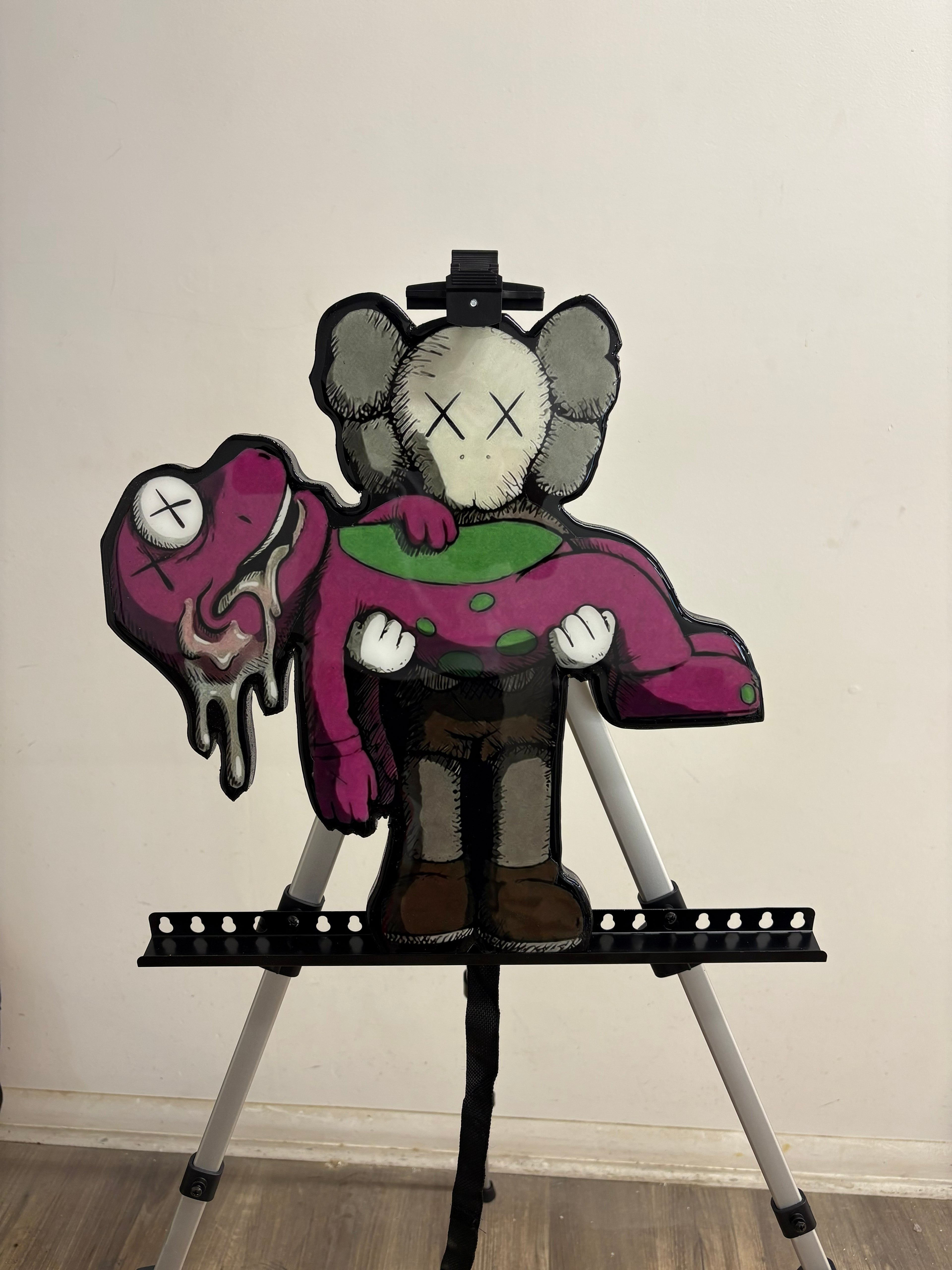 Meltdown Companion KAWS Inspired Wall Art | Dark Pop Art Resin Decor