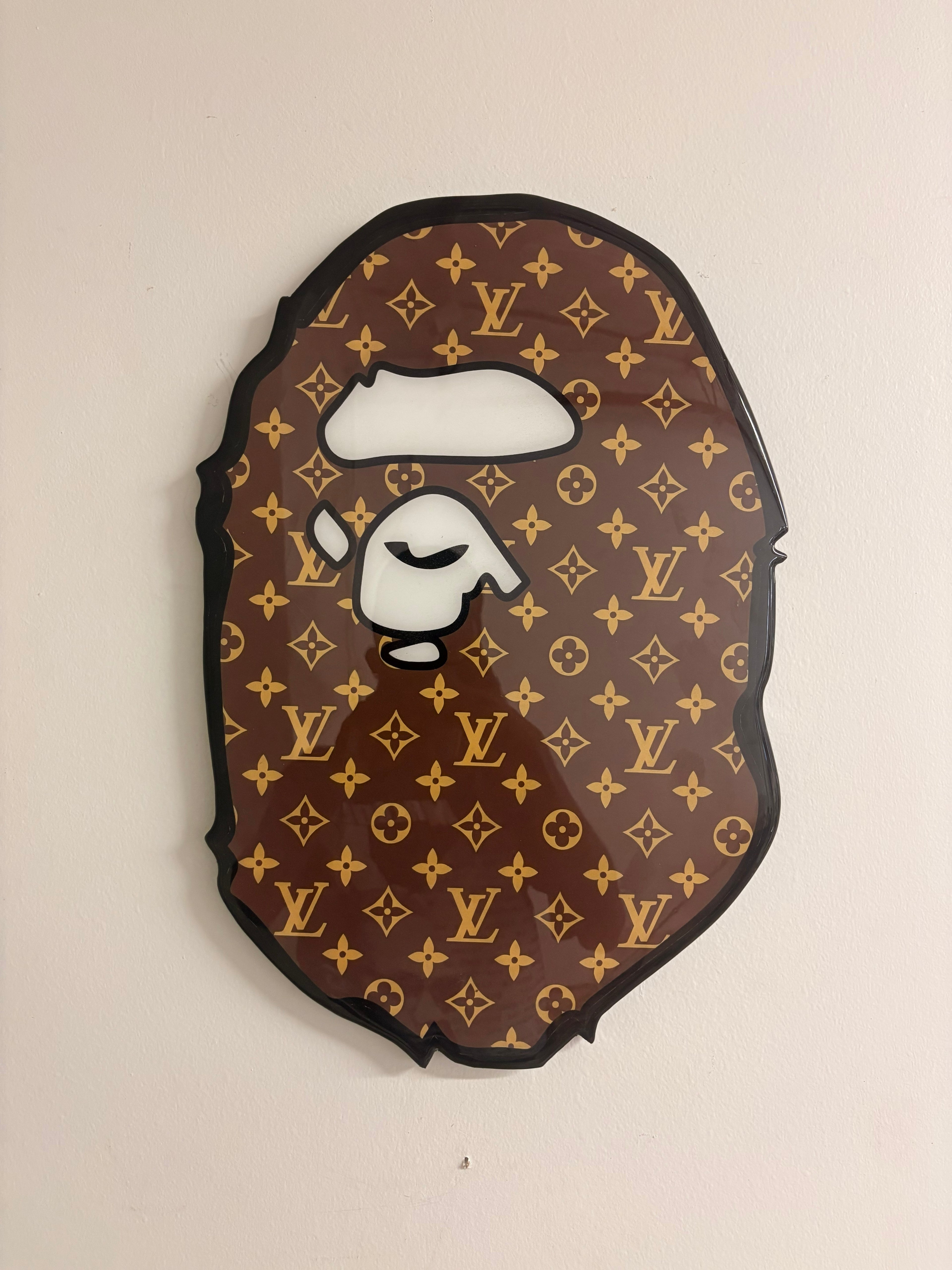 Luxury Ape Monogram Wall Art | Brown Designer Inspired Resin Decor